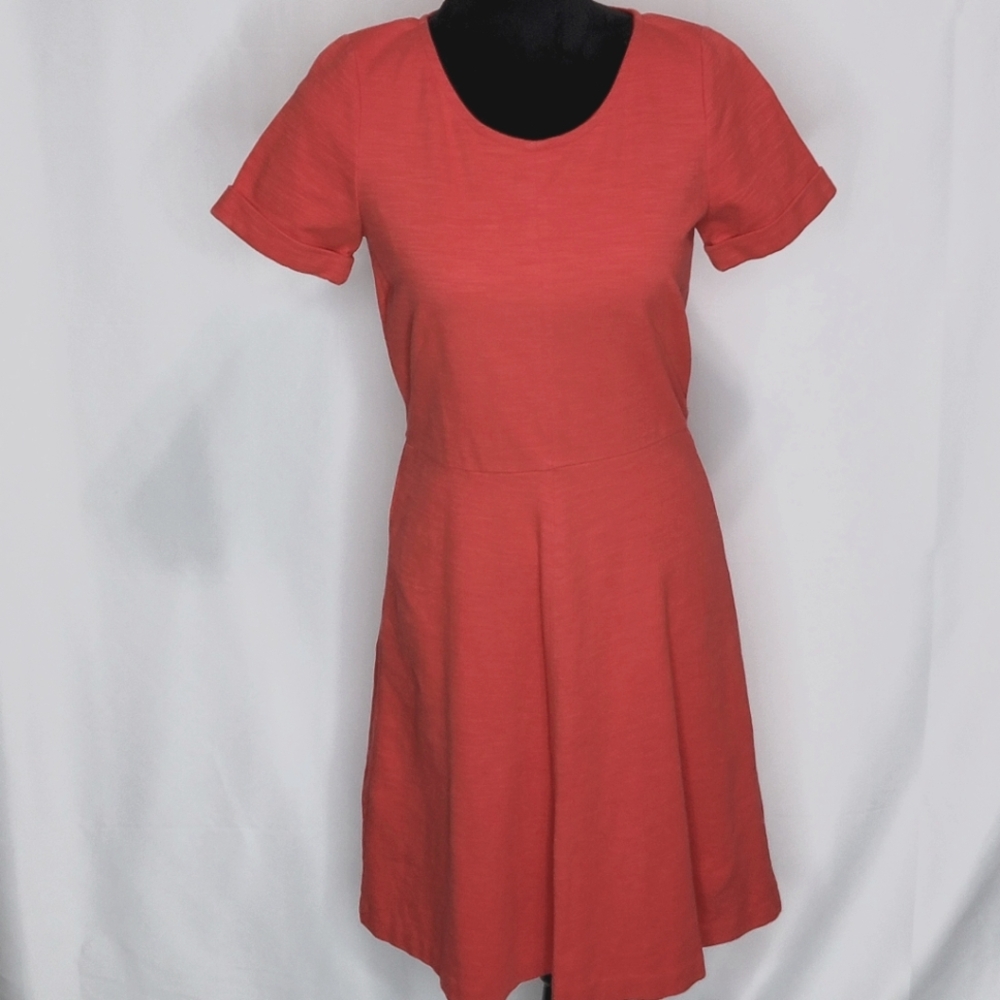Coral J CREW A-line‎ Fit & Flair Dress Size 6 #365